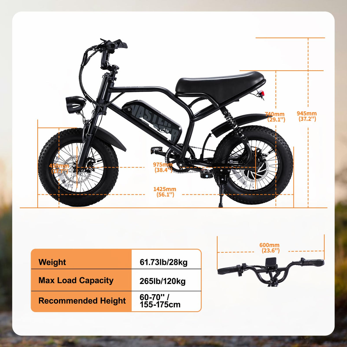 Electric Bike for Adults, A13 1000W Peak 16'' E-Bike, 20MPH Speed &45 Miles