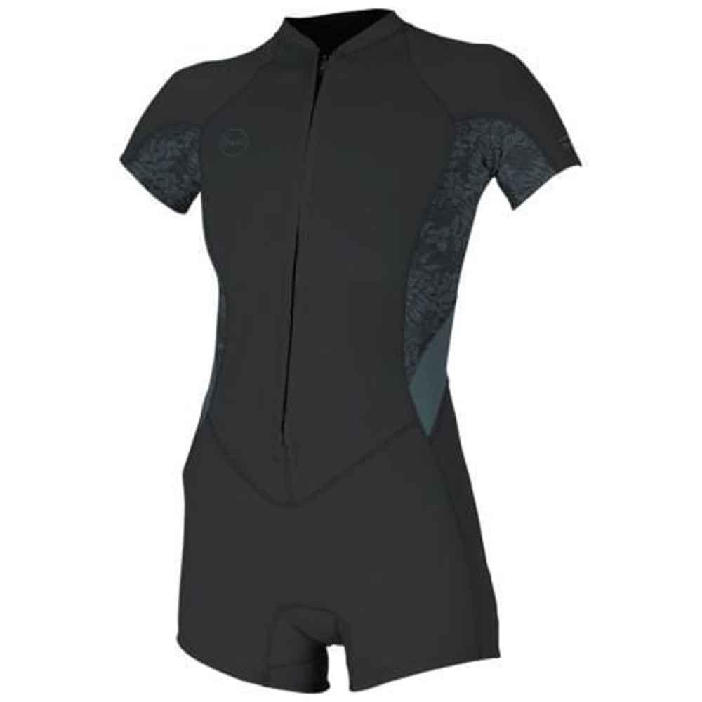 O'Neill Womens Bahia 2/1mm Front Zip Shortie Temperd Steel Shade